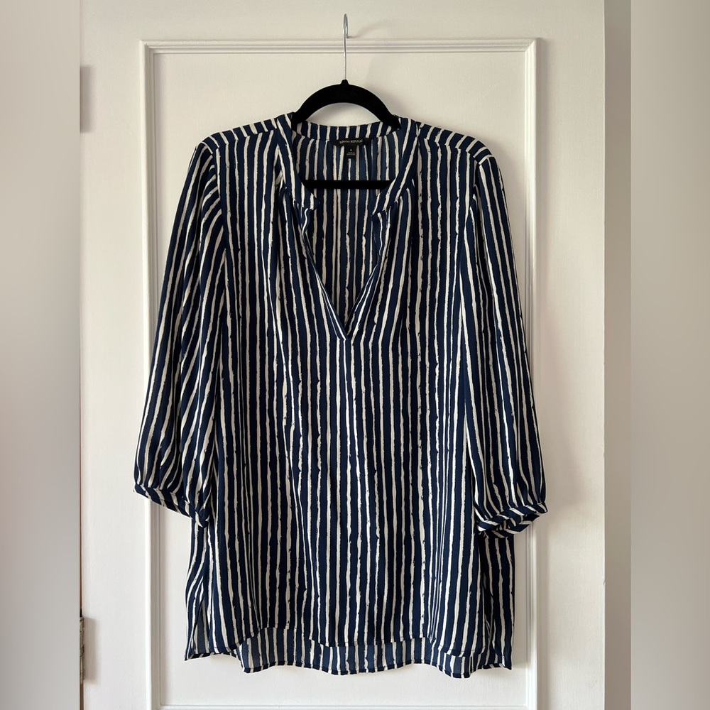 💗 Banana Republic Women’s Sz s silk Striped Tunic 💗